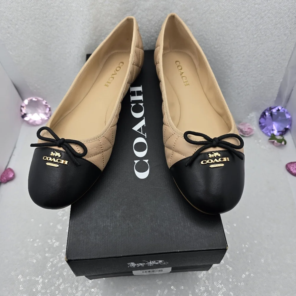 Coach Beige and Black Flats - Picture 8 of 13
